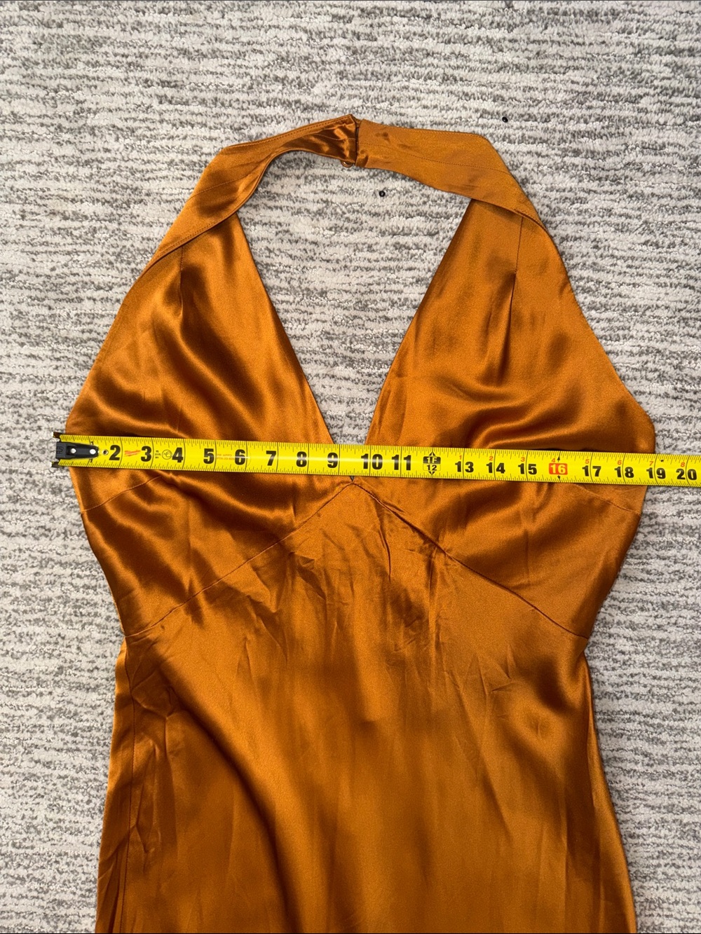 New Reformation Daniela Silk Maxi Dress Copper Size 12 - Picture 9 of 16